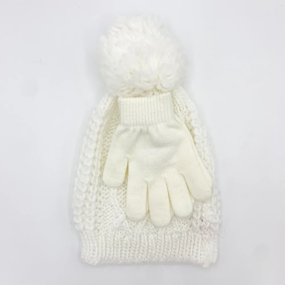 Capelli NY Kids White Winter Hat & Gloves Set